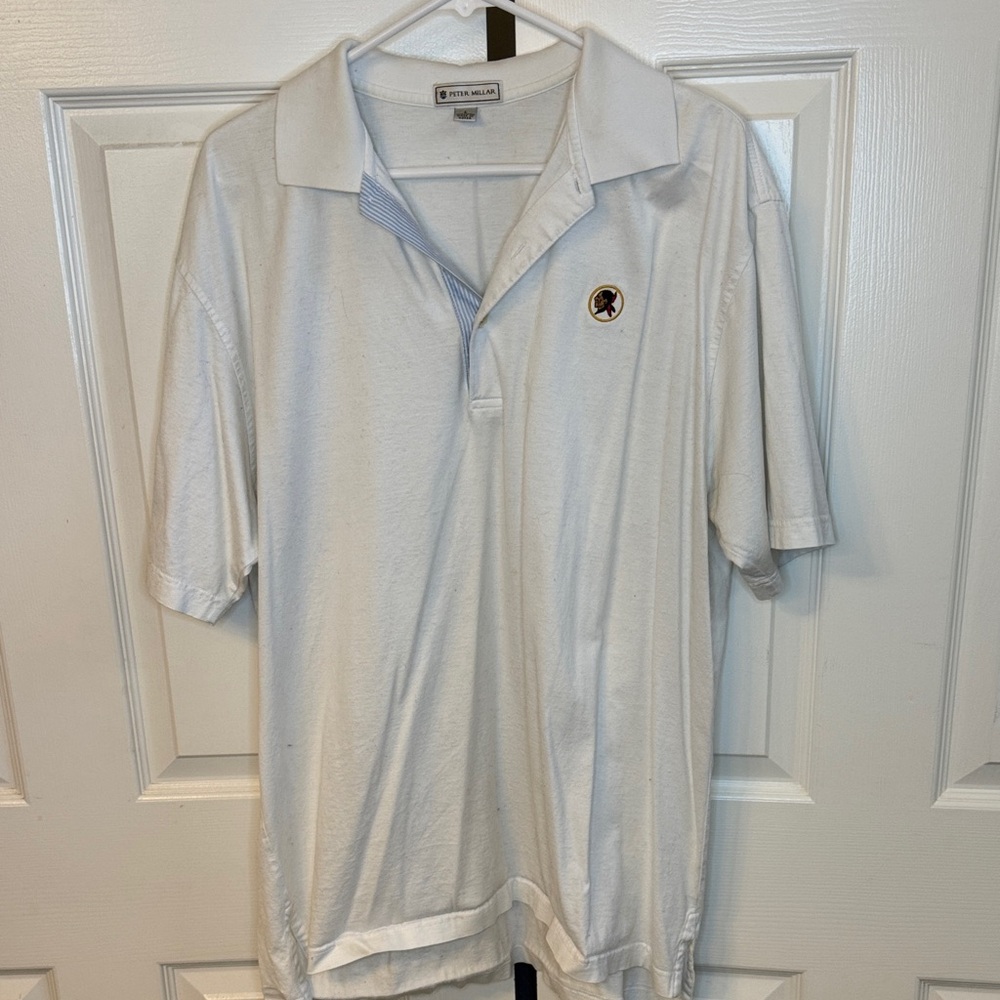 Peter Millar White Polo Shirt with Embroidered Logo
